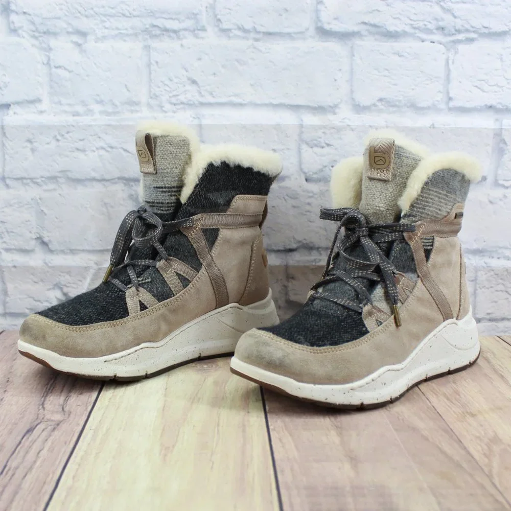 Bionico All Weather Leather Shearling Collar Lined Winter Boots Size 9 - Picture 2 of 9